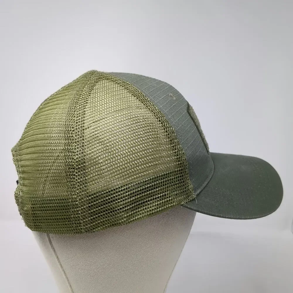 Highland Tactical Trucker Hat Green One Size Mesh Back Embroidered US Flag
